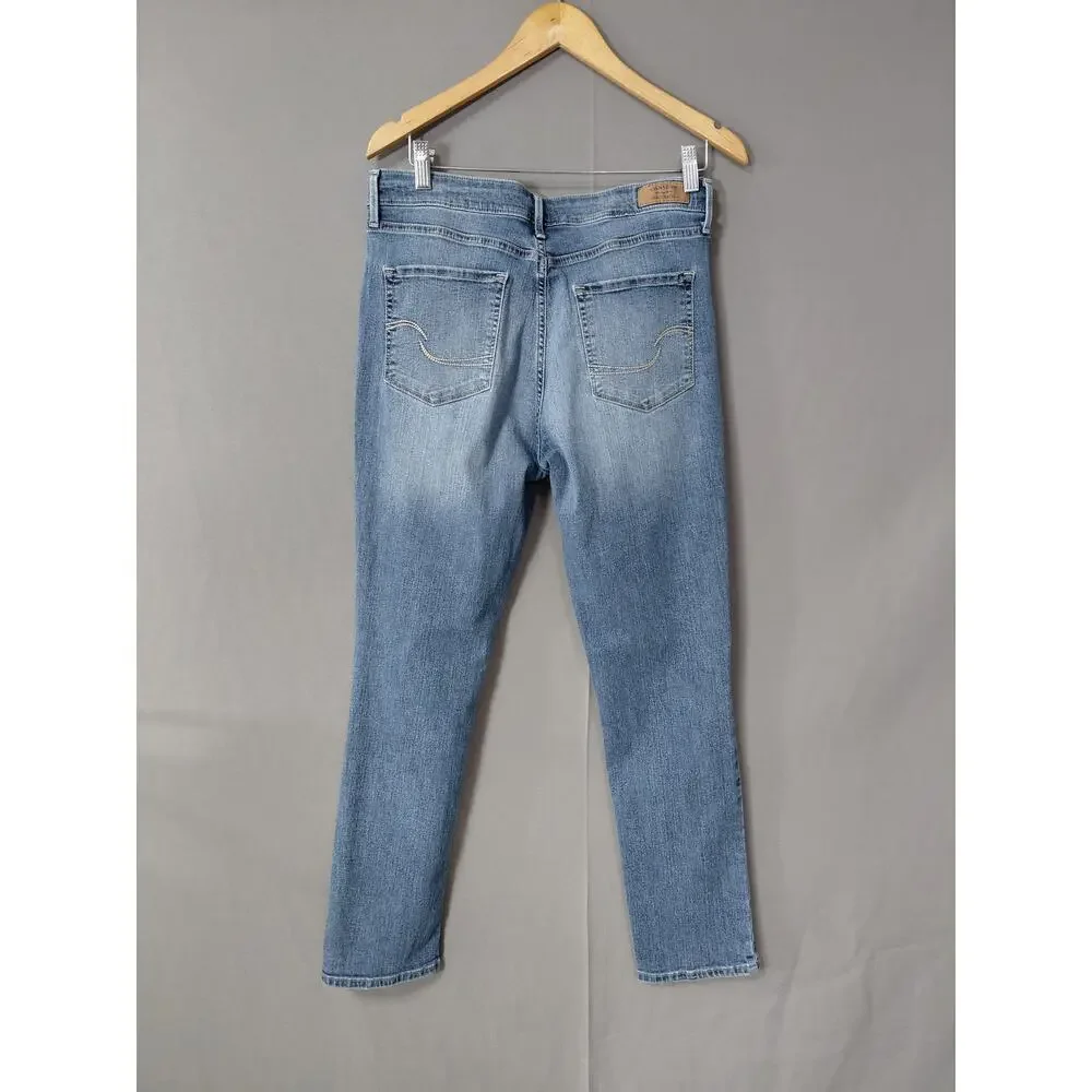 LEVI STRAUSS SIGNATURE Blue Straight Stretch Jeans Women Slim Denim Size 12